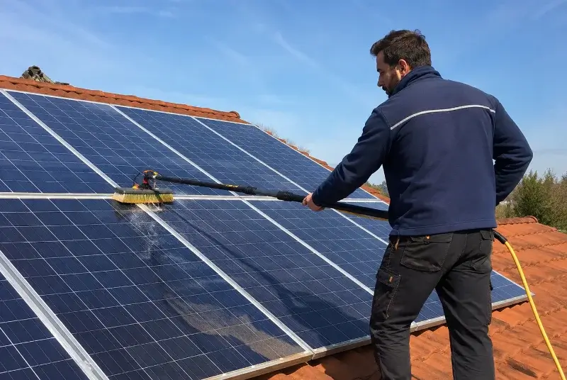 Nettoyage et entretien de panneaux solaires à Petit-Auverné